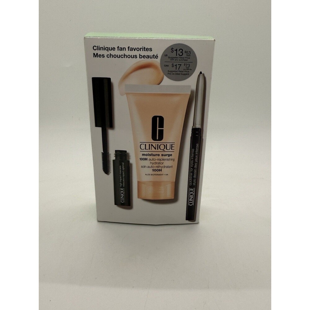 Clinique 3-Pcs Fan Favorites Set ‎ Moisture Surger, Quickliner & Mascara MRSP$52